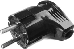 Угловая вилка, черная, 16 А/220 В, 1300 Вт, STAYER MAXElectro 55161-B