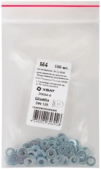Шайба оцинкованная DIN 125 М4 100 шт. Фасовка XВАТ 29004-0
