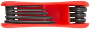 Ключи TORX 8 шт. CrV Т9-Т40 складные, пластиковый держатель FIT 64015 — фото 7