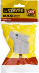 Угловая вилка, белая, 16 А/220 В, 1300 Вт, STAYER MAXElectro 55161-W