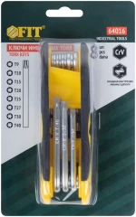 Ключи TORX CrV 8 шт. (T9-T40) складные FIT 64016
