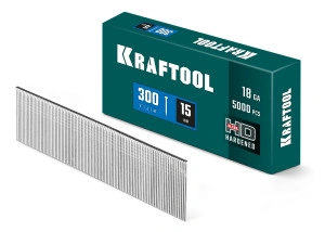 Гвозди тип 300 (47/J/ F), 15 мм, калибр 18GA. 5000 шт, KRAFTOOL 31785-15