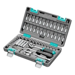 Набор инструментов, 1/4", CrV, пластиковый кейс 57 предметов Stels 14101