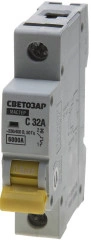 Автоматический выключатель, 1P, 32А, C, 6кА, СВЕТОЗАР ВА-60 SV-49061-32-C
