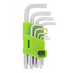 Набор ключей имбусовых Tamper-Torx, 9 шт: ТT10-ТT50.45x, закаленные, короткие, никель Сибртех 12321