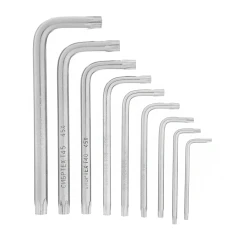 Набор ключей имбусовых Tamper-Torx, 9 шт: ТT10-ТT50.45x, закаленные, короткие, никель Сибртех 12321