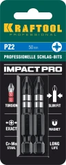 Ударные биты, 50 мм, 2 шт, KRAFTOOL Impact PZ 2 26193-2-50-S2
