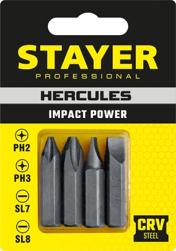 Биты для ударной отвертки, 36 мм, 4 шт, STAYER Hercules 25667-S4_z01 — фото 2