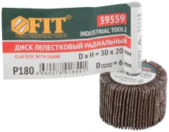 Диск лепестковый для дрели радиальный 30х20х6 мм Р 180 FIT 39559