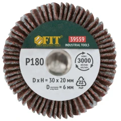 Диск лепестковый для дрели радиальный 30х20х6 мм Р 180 FIT 39559