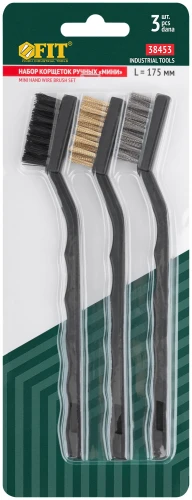 Корщетки мини, набор 3 шт., сталь/нейлон/латунь, 175 мм FIT 38453 — фото 3