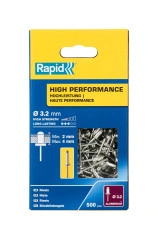 Алюминиевая высокопроизводительная заклепка, 3.2 х 8 мм, 500 шт, RAPID R:High-performance-rivet 5001431