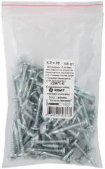Саморезы специал., полукр.головка Torx, сверло, с "крылышками", 4,2 х 32 100 шт. Фасовка XВАТ 22971-0