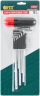 Ключи TORX 9 шт. CrV Т10-Т50, с отверстием, длинные, с пласт.Т-обр.ручкой FIT 64027 — фото 3