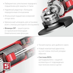 УШМ, 1000 Вт, d125 мм, ЗУБР УШМ-125-1005