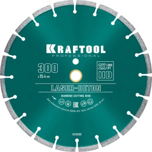 Алмазный диск, LASER-BETON 300 мм (25.4/20 мм, 10х3.2 мм), KRAFTOOL 36686-300