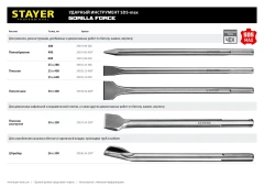 Пикообразное зубило, 280 мм, SDS-max, STAYER Gorilla Force 29391-00-280