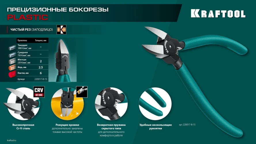 Прецизионные бокорезы, чистый рез 150 мм, KRAFTOOL Kraft Mini 220017-8-15_z01 — фото 14