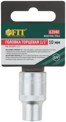 Головка 6-гранная CrV 1/2" 10 мм FIT 62040