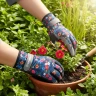 M (8), садовые перчатки из искусственной кожи с усиленным наладонником и кончиками пальцев, GRINDA AMBER 1139-M — фото 3