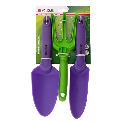 Набор садового инструмента, пластиковый, гелевые рукоятки, 3 предмета, Nylon Soft, Palisad 63021 — фото 6
