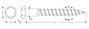 Шуруп с шестигранной головкой, DIN 571, 70 х 10 мм, цинк 35 шт (1, 3 кг.), ЗУБР ШДШ 4-300451-10-070 — фото 2