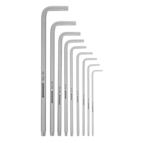 Набор ключей имбусовых Torx -TT, 9 шт: T10-T50, экстра-длинные, S2, сатинированные Gross 16408 — фото 4