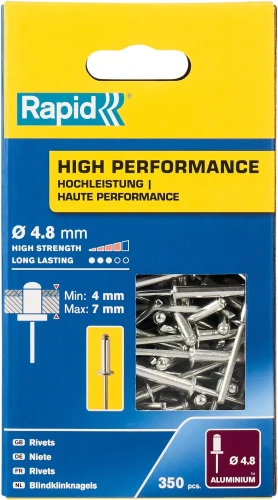 Алюминиевая высокопроизводительная заклепка, 4.8 х 10 мм, 350 шт, RAPID R:High-performance-rivet 5001435 — фото 2