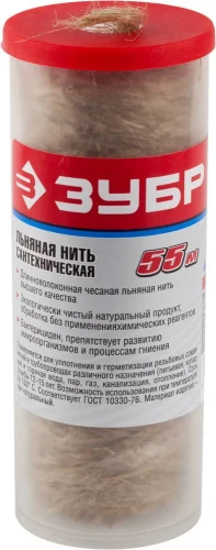 Сантехническая льняная нить, 55 м, ЗУБР 4-51992-055 — фото 1