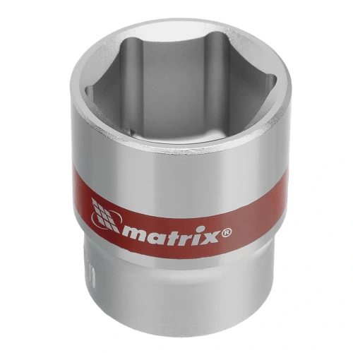 Набор торцевых головок 3/8", 6 гранные, CrV, 8-19мм, 10 штук Matrix 13558 — фото 3