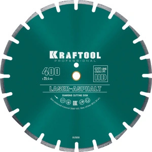 Алмазный диск, LASER-ASPHALT 400 мм (25.4/20 мм, 10х3.4 мм), KRAFTOOL 36687-400