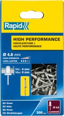 Алюминиевая высокопроизводительная заклепка, 4.8 х 12 мм, 300 шт, RAPID R:High-performance-rivet 5001436