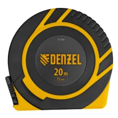 Рулетка геодезическая 20 м х 15 мм, закрытый корпус, фиберглассовая лента Denzel 31290
