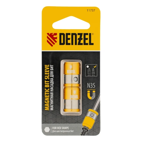 Магнитная насадка для бит, для шестигранных бит, 2 шт Denzel 11737 — фото 7