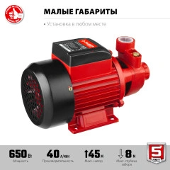 Корпус из чугуна, 650 Вт, поверхностный вихревой насос, ЗУБР НС-М1-650-Ч
