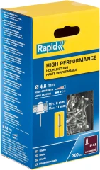 Алюминиевая высокопроизводительная заклепка, 4.8 х 14 мм, 300 шт, RAPID R:High-performance-rivet 5001437