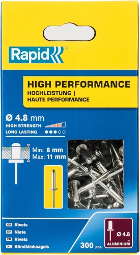 Алюминиевая высокопроизводительная заклепка, 4.8 х 14 мм, 300 шт, RAPID R:High-performance-rivet 5001437 — фото 2