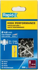 Алюминиевая высокопроизводительная заклепка, 4.8 х 14 мм, 300 шт, RAPID R:High-performance-rivet 5001437
