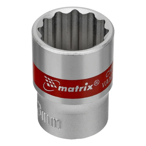 Набор торцевых головок, 1/4", 12 гранные, CrV, 4-13мм, 10 штук Matrix 13594 — фото 2
