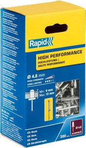 Алюминиевая высокопроизводительная заклепка, 4.8 х 16 мм, 300 шт, RAPID R:High-performance-rivet 5001438