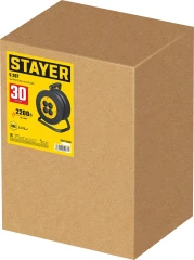 Удлинитель на катушке, ПВС, 2 х 0.75 мм2, 30 м, 2200 Вт, STAYER S-207 55073-30_z02