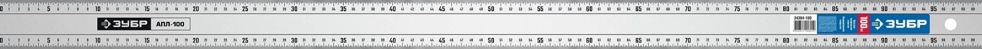 Усиленная алюминиевая линейка, 1.0 м, ЗУБР АПЛ 34384-100 — фото 1