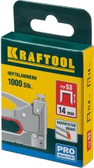 Скобы тип 53 (A/10/JT21), 14 мм, калибр 23GA. 1000 шт, KRAFTOOL 31670-14