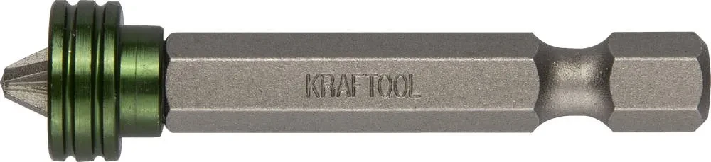 Бита с магнитным держателем-ограничителем, 50 мм, 1 шт, KRAFTOOL Magnet-X PH2 26128-2-50-1 — фото 1
