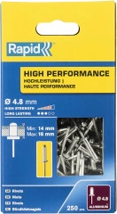 Алюминиевая высокопроизводительная заклепка, 4.8 х 20 мм, 250 шт, RAPID R:High-performance-rivet 5001439