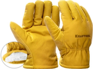 XL (10) утеплённые кожаные рабочие перчатки, KRAFTOOL EXTREM Winter 1137-XL