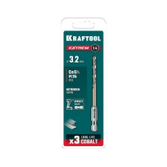 НЕХ-1/4", d 3.2 х 75 мм, сверло по металлу для винтовёртов и шуруповертов IMPACT READY, KRAFTOOL 29652-3.2