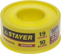 ФУМ лента, 0.075 мм х 19 мм х 10 м, 0.25 г/см3, STAYER 12360-19-025