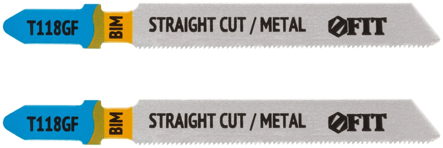 Полотна по металлу, Bimetal, фрезерованные, волнистые зубья, 76/51/0,8 мм (T118GF), 2 шт. FIT 40915 — фото 1
