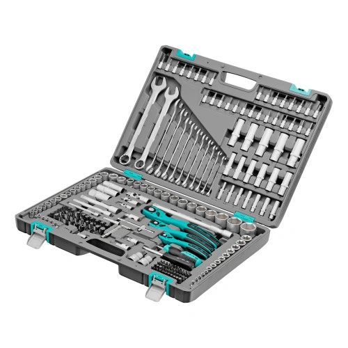 Набор инструментов, 1/4", 3/8", 1/2", Cr-V, S2, усиленный кейс, 216 предметов Stels 14115 — фото 1